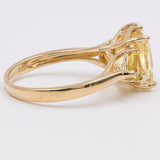 Anello vintage in oro giallo 9k con citrini, anni '70