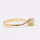 Anello vintage solitario in oro giallo 14k con diamante taglio brillante (0,30ct), anni '70