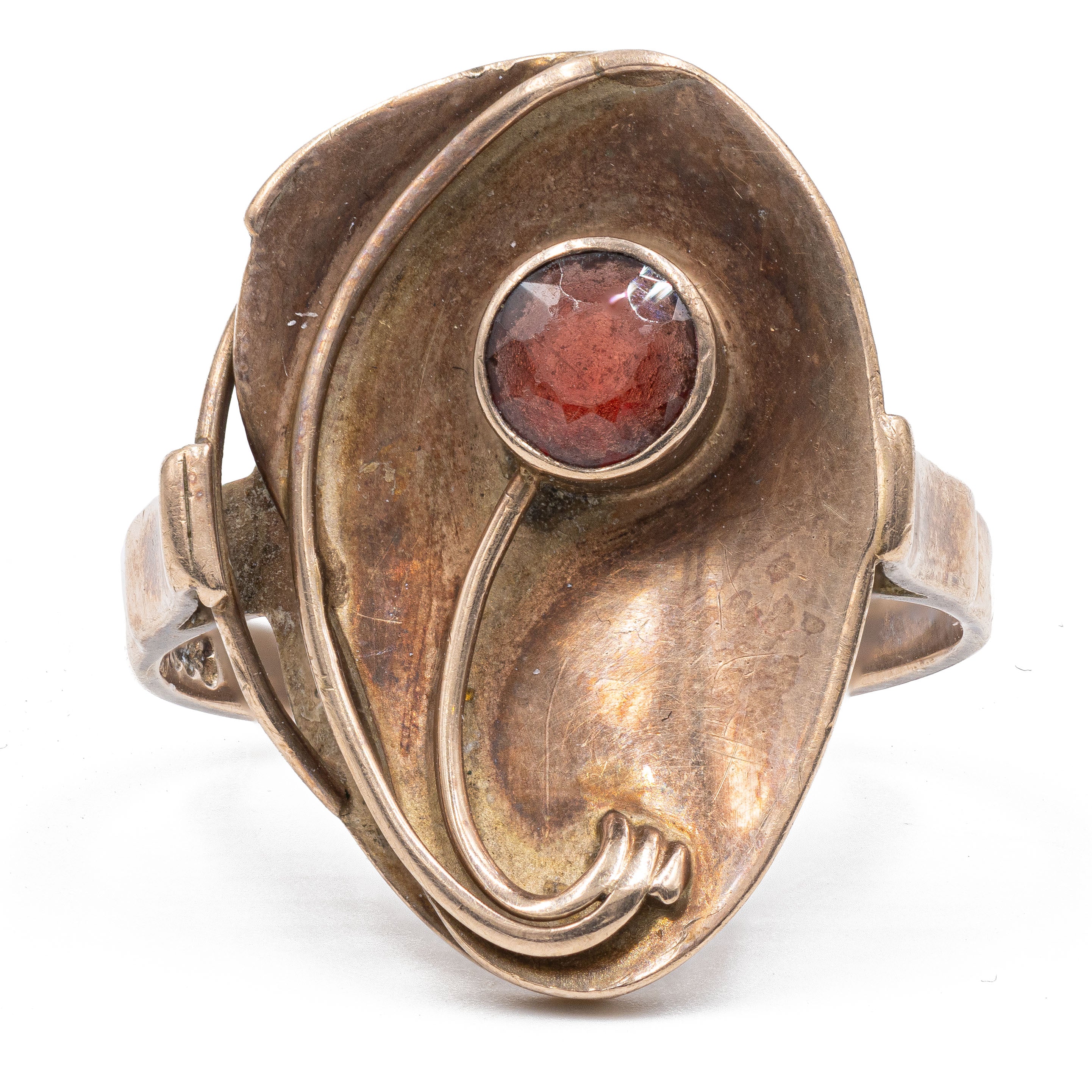 Anello in oro giallo 18 kt con Granati - Compro oro e Gioielleria