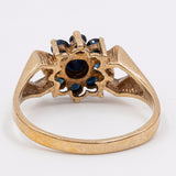 Anello vintage in oro giallo 9k con zaffiri, 1980