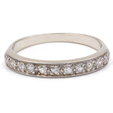 Anello vintage a riviera in oro bianco 18k con diamanti (0.22ctw), anni '60