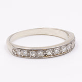 Anello vintage a riviera in oro bianco 18k con diamanti (0.22ctw), anni '60