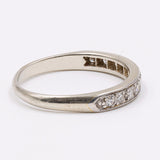 Anello vintage a riviera in oro bianco 18k con diamanti (0.22ctw), anni '60