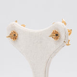 Orecchini vintage in oro giallo 18k con perle, anni '70