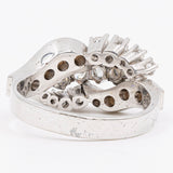 Anello vintage in oro bianco 14k con diamanti (1ct totale), anni '60