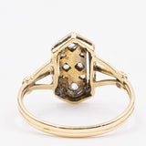 Anello vintage in oro 14k con diamanti taglio rosetta, anni '50