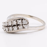 Anello vintage in oro bianco 8k con diamanti (0.36ctw) , anni '60