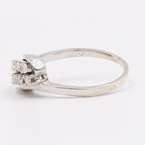 Anello vintage in oro bianco 8k con diamanti (0.36ctw) , anni '60