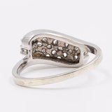 Anello vintage in oro bianco 8k con diamanti (0.36ctw) , anni '60