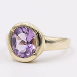 Anello vintage da cocktail in oro 8k con ametista, anni '70