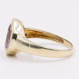 Anello vintage da cocktail in oro 8k con ametista, anni '70