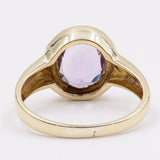 Anello vintage da cocktail in oro 8k con ametista, anni '70