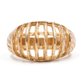 Anello vintage in oro 14k a cestino, anni '70