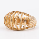 Anello vintage in oro 14k a cestino, anni '70