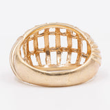 Anello vintage in oro 14k a cestino, anni '70