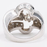 Anello vintage in oro bianco 18k con diamanti (0,50ctw), anni '40/'50