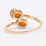 Anello vintage "bypass" in oro 9k e opali, 1989