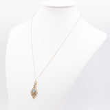 Collana vintage in oro 9k con topazio azzurro