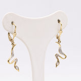 Orecchini vintage a serpenti in oro giallo 8k, anni '80