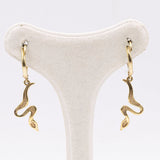 Orecchini vintage a serpenti in oro giallo 8k, anni '80