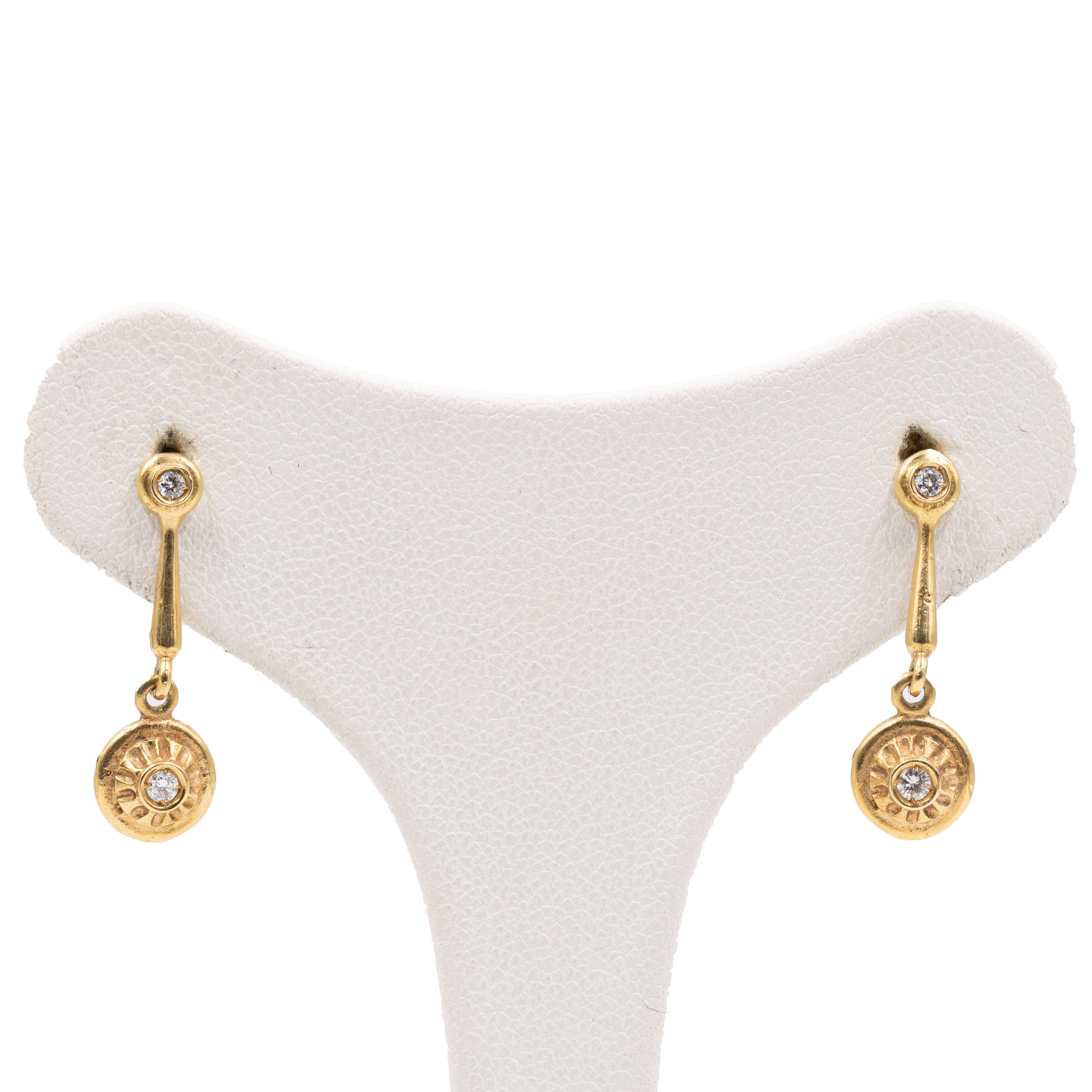 Orecchini ragazza Madreperla Fiore Zircone 2 mm Oro Giallo 18K Orecchini ragazza Madreperla Fiore Zircone 2 mm Oro Giallo 18K