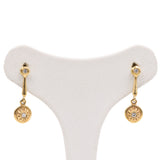 Orecchini vintage in oro giallo 18k con diamanti, anni '70
