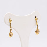Orecchini vintage in oro giallo 18k con diamanti, anni '70