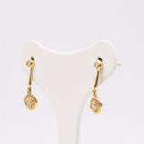 Orecchini vintage in oro giallo 18k con diamanti, anni '70
