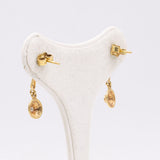 Orecchini vintage in oro giallo 18k con diamanti, anni '70