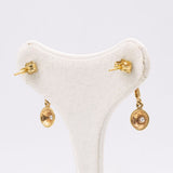 Orecchini vintage in oro giallo 18k con diamanti, anni '70