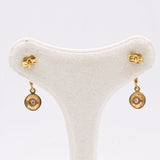 Orecchini vintage in oro giallo 18k con diamanti, anni '70