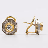 Orecchini vintage in oro giallo 18k con diamanti (0,70ctw), anni '70
