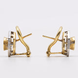 Orecchini vintage in oro giallo 18k con diamanti (0,70ctw), anni '70