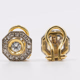 Orecchini vintage in oro giallo 18k con diamanti (0,70ctw), anni '70