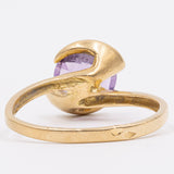 Anello vintage in oro giallo 18k con ametista, anni '70