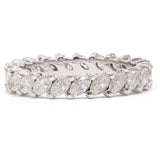 Anello eternity in oro bianco 18k con diamanti taglio marquise (1,40ctw)