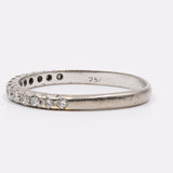 Anello vintage a riviera in oro bianco 18k e diamanti (0,28ctw), anni '60
