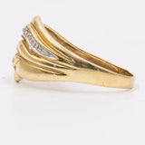 Anello vintage in oro giallo 18k e diamanti, anni '70