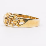 Anello vintage in oro giallo 14K con diamanti (0.16ctw ca.), anni '70