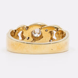 Anello vintage in oro giallo 14K con diamanti (0.16ctw ca.), anni '70