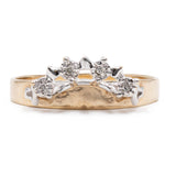 Anello in oro giallo e bianco 9k con diamanti