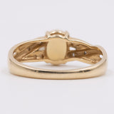 Anello vintage in oro giallo 14k con opale (0,70ct) e diamanti, anni '80