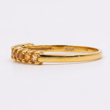 Anello vintage a riviera in oro giallo 8k e quarzi citrini