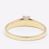 Anello solitario vintage in oro 14k con diamante (0,06ct), anni '70