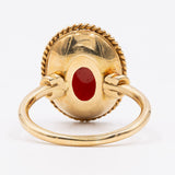 Anello vintage con cammeo su agata in oro 18K, anni '60
