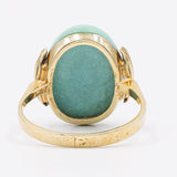 Anello vintage in oro giallo 14K con turchese, anni '50