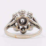 Anello vintage in oro bianco 18k con diamanti (0,28). Anni '60