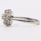 Anello vintage in oro bianco 18k con diamanti (0,20ctw), anni '60