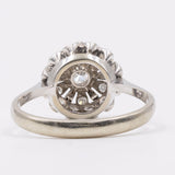 Anello vintage in oro bianco 18k con diamanti (0,20ctw), anni '60