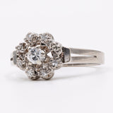Anello vintage in oro bianco 14k e diamanti (0,26ctw), anni '60